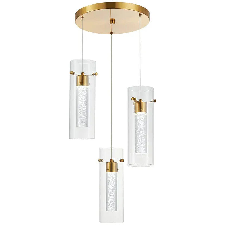 Transparent Long Cylinder Glass Pendant Light