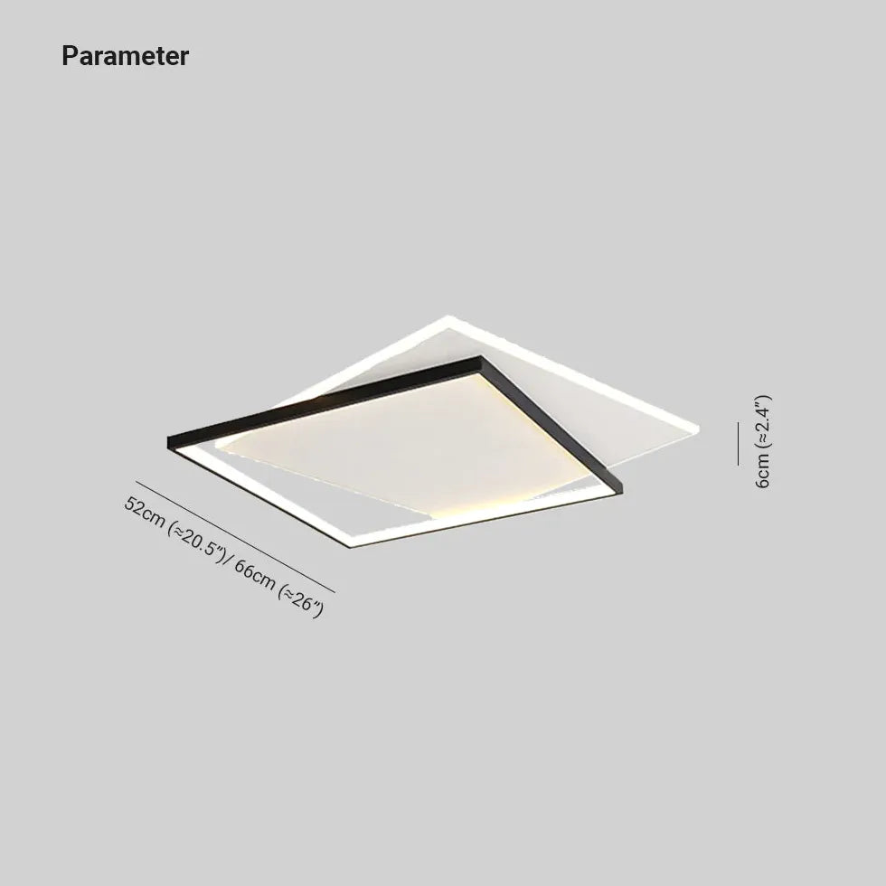 Black and White Dual-Tone Square Ceiling Light