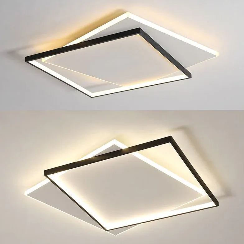 Black and White Dual-Tone Square Ceiling Light