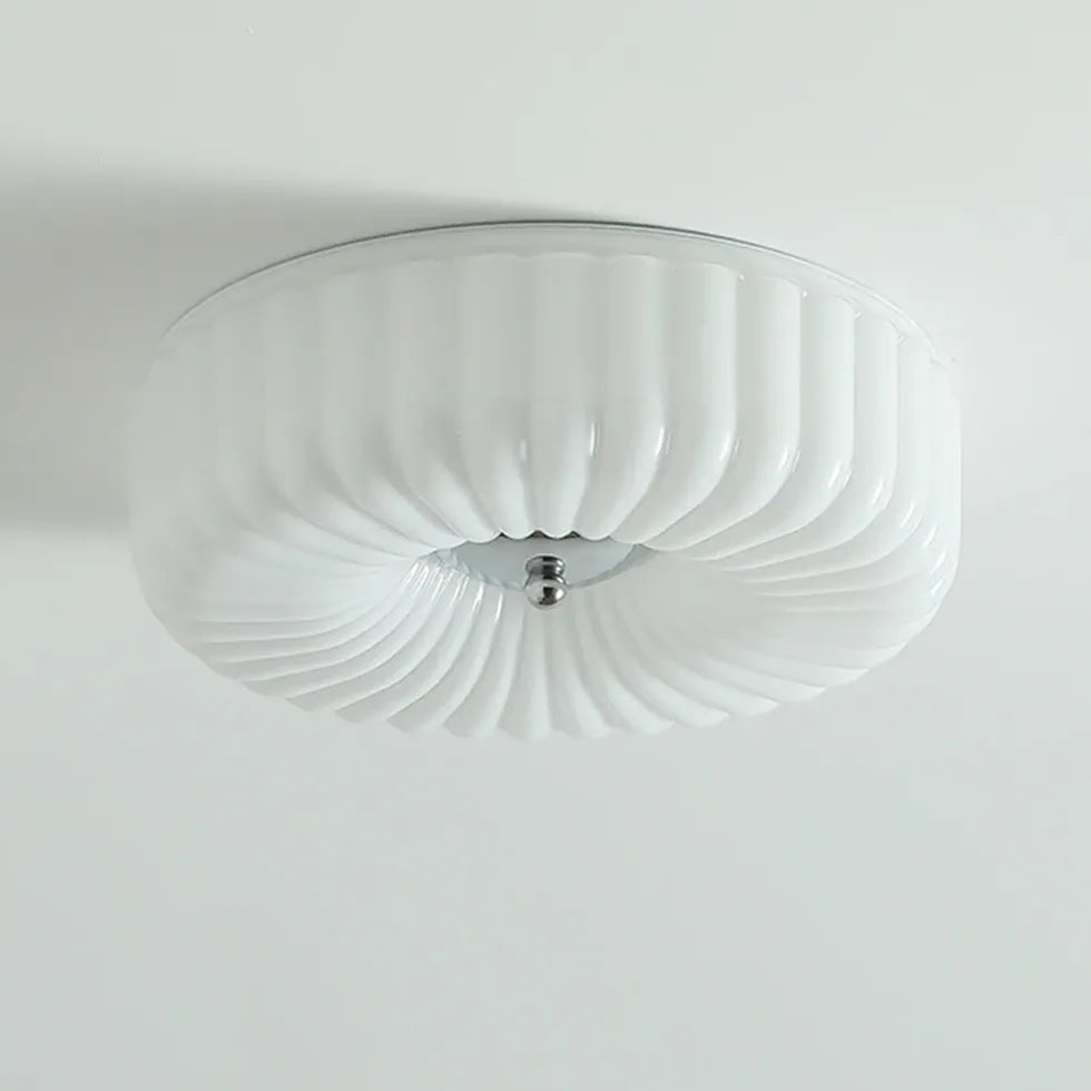 Petal-Shaped Round Lampshade Bathroom Ceiling Light