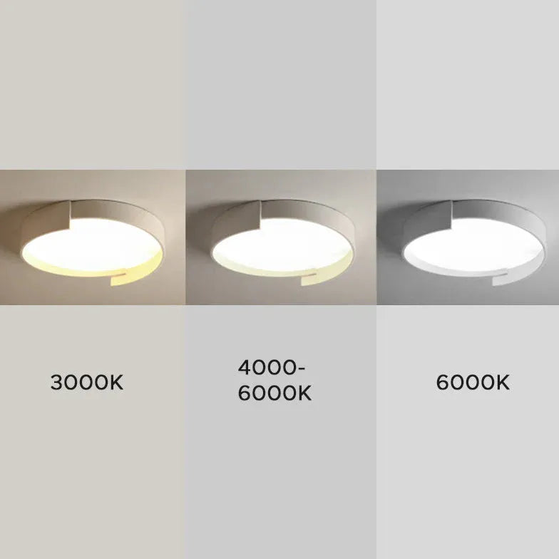 Notched Round Minimalist Ceiling Light