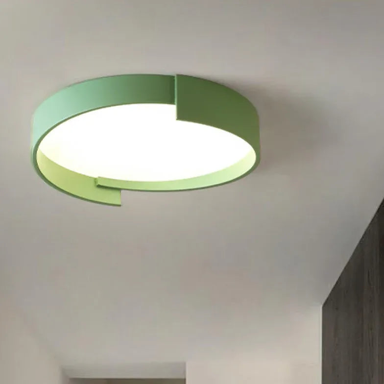 Notched Round Minimalist Ceiling Light