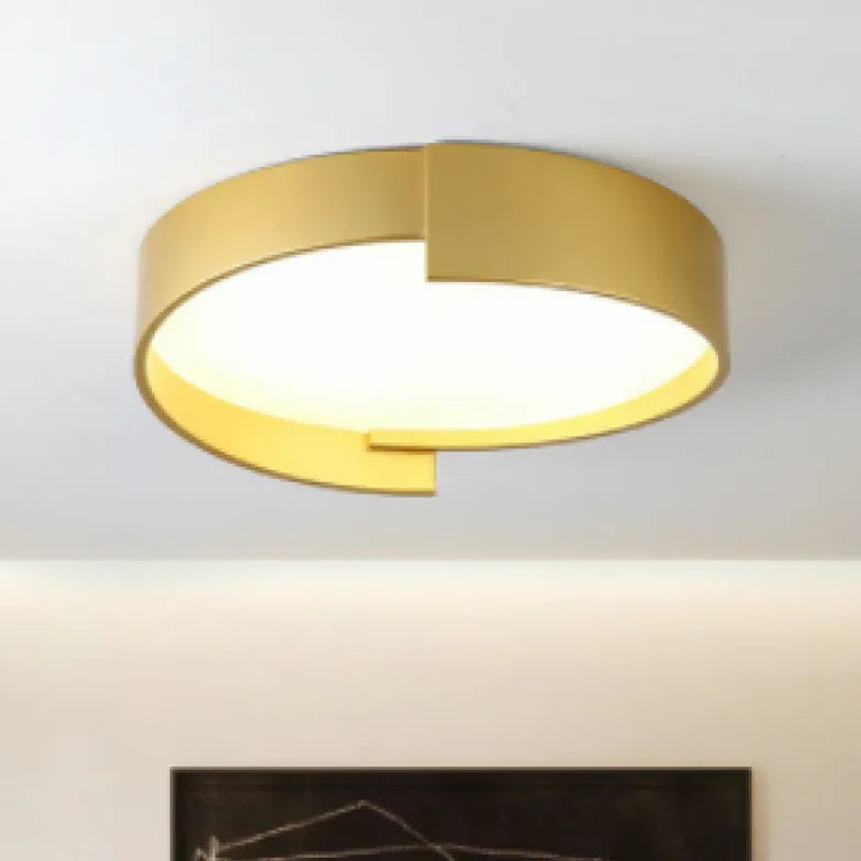 Notched Round Minimalist Ceiling Light