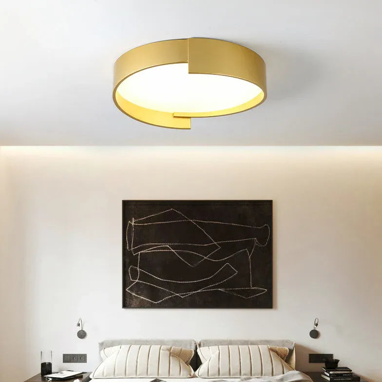 Notched Round Minimalist Ceiling Light