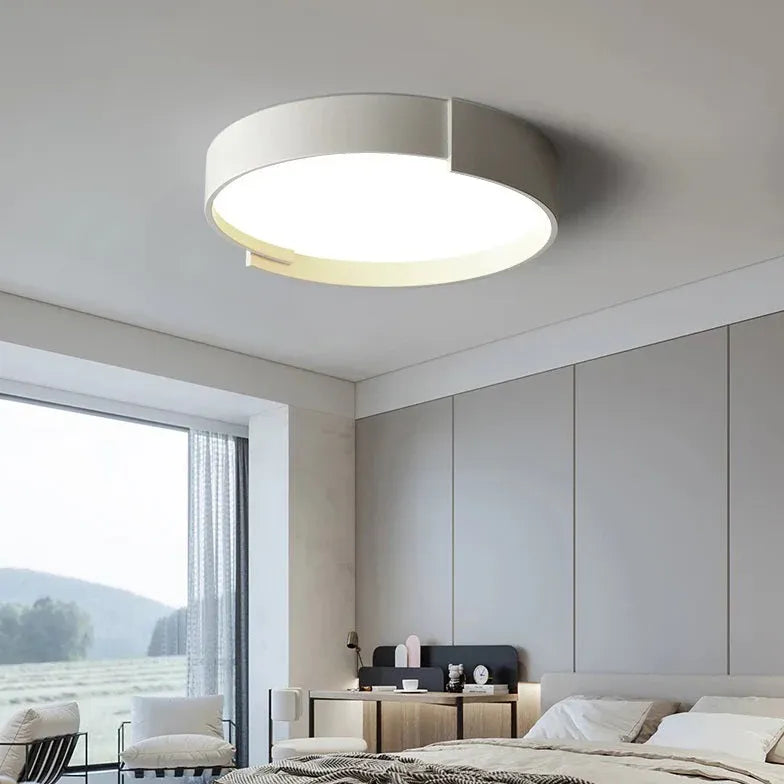 Notched Round Minimalist Ceiling Light