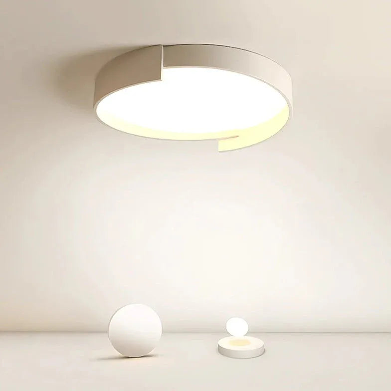 Notched Round Minimalist Ceiling Light