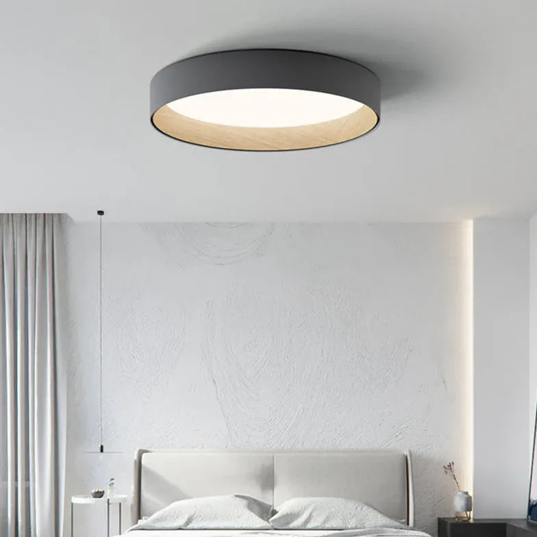 Gray Round Minimalist Modern Ceiling Light