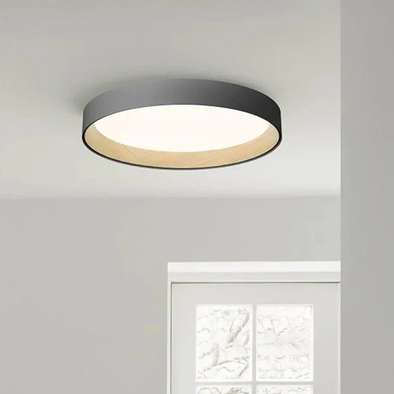 Gray Round Minimalist Modern Ceiling Light