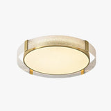 Round LED Ceiling Lights With Copper And Glass
