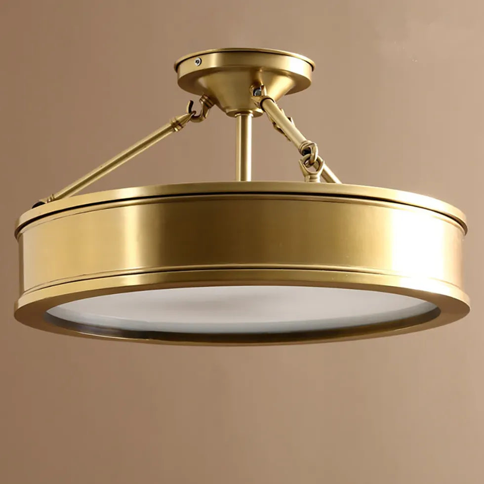 Metal Disc-style Gold Vintage Ceiling Light