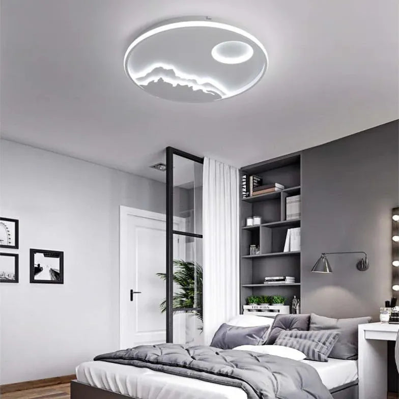 Round Landscape Ceiling Light for Living Room