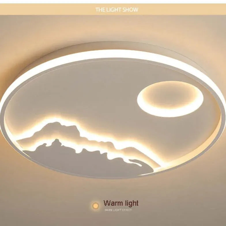 Round Landscape Ceiling Light for Living Room