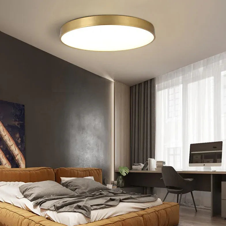 Metallic Round Minimalist Ceiling Light for Corridor