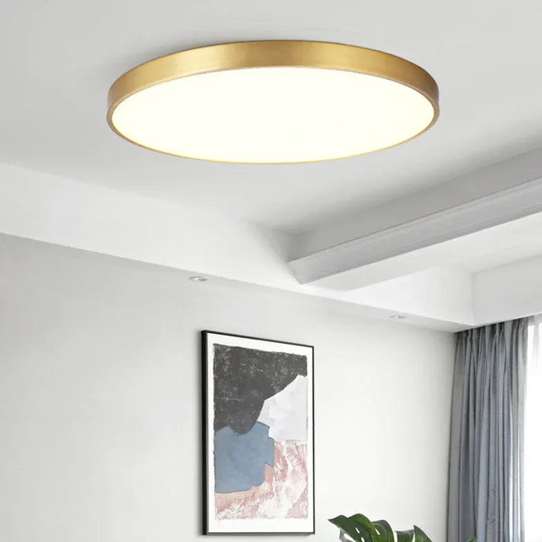 Metallic Round Minimalist Ceiling Light for Corridor