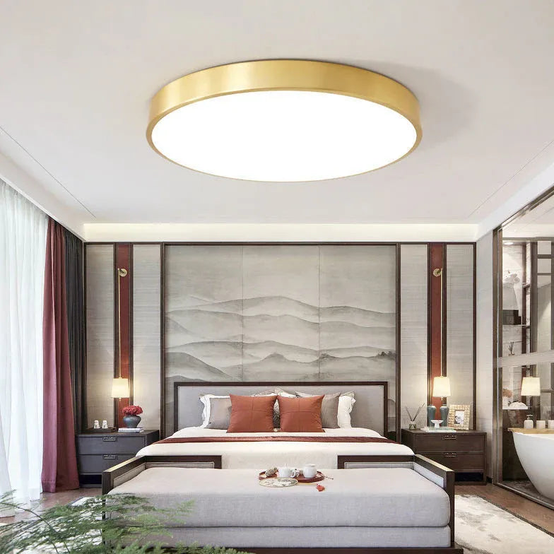 Metallic Round Minimalist Ceiling Light for Corridor