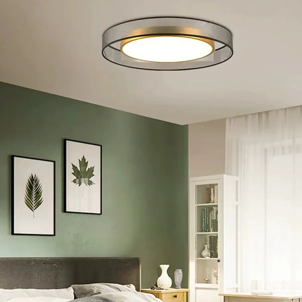 Double-Layer Frame Round PVC Ceiling Light