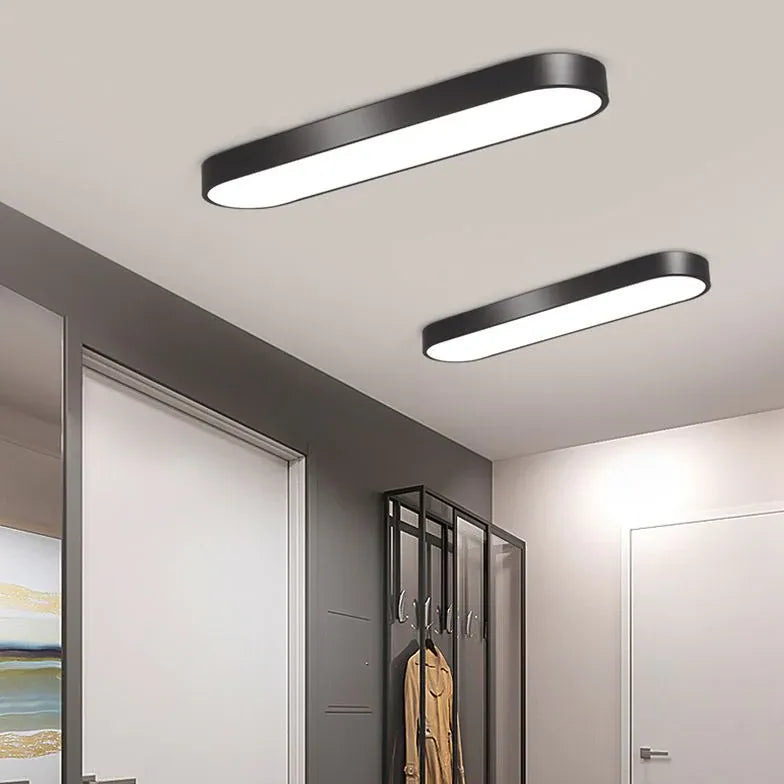 Long Oval Black and White LED Ceiling Light