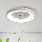 White Round Ceiling Fan with Light