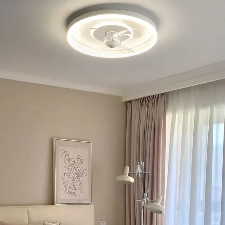 White Minimalist Ceiling Fan with Light