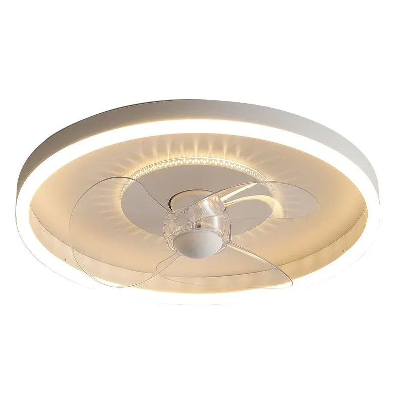 White Minimalist Ceiling Fan with Light