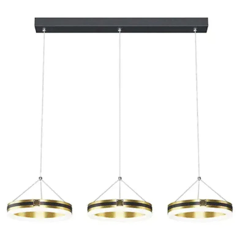 Three-Light Black Round Minimalist Pendant Light