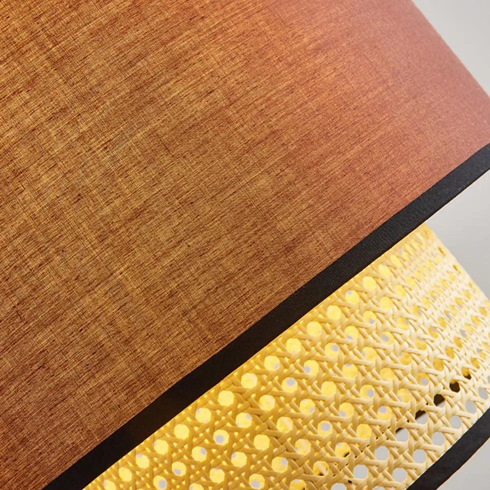 Contemporary Chinese Rattan Lantern Pendant Light
