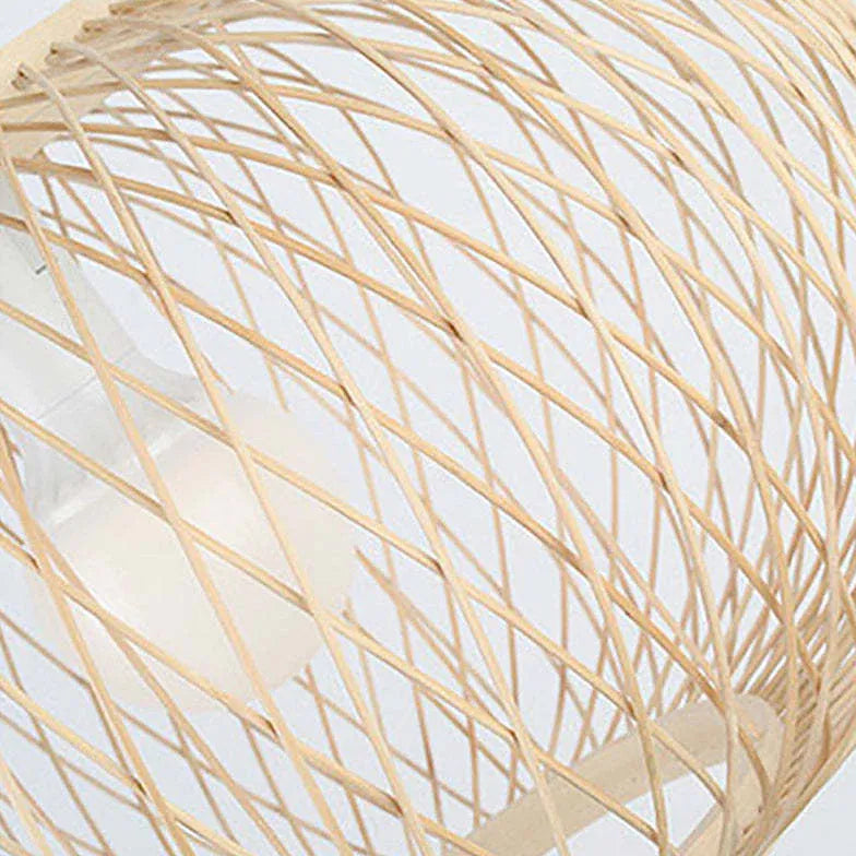 Japanese Bamboo Woven Style Pendant Light