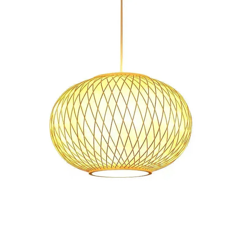 Japanese Bamboo Woven Style Pendant Light