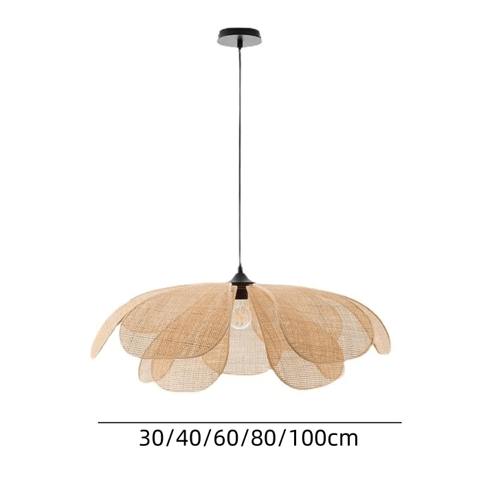 Handcrafted Rattan Petal Pendant Light for Dining Room