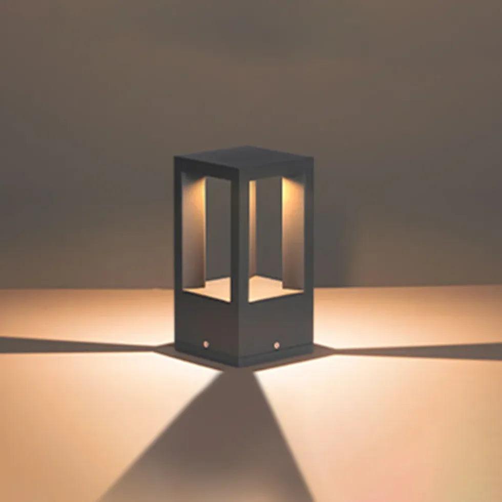 Waterproof Square Garden Bollard Lights with Sensor