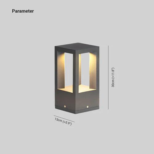 Waterproof Square Garden Bollard Lights with Sensor