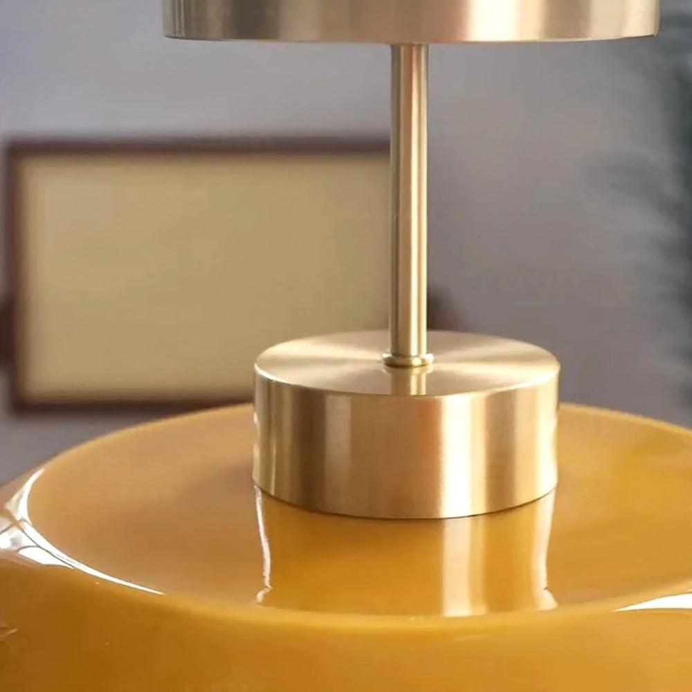 Bauhaus Orange Glass LED Semi Flush Ceiling Light for Bedroom