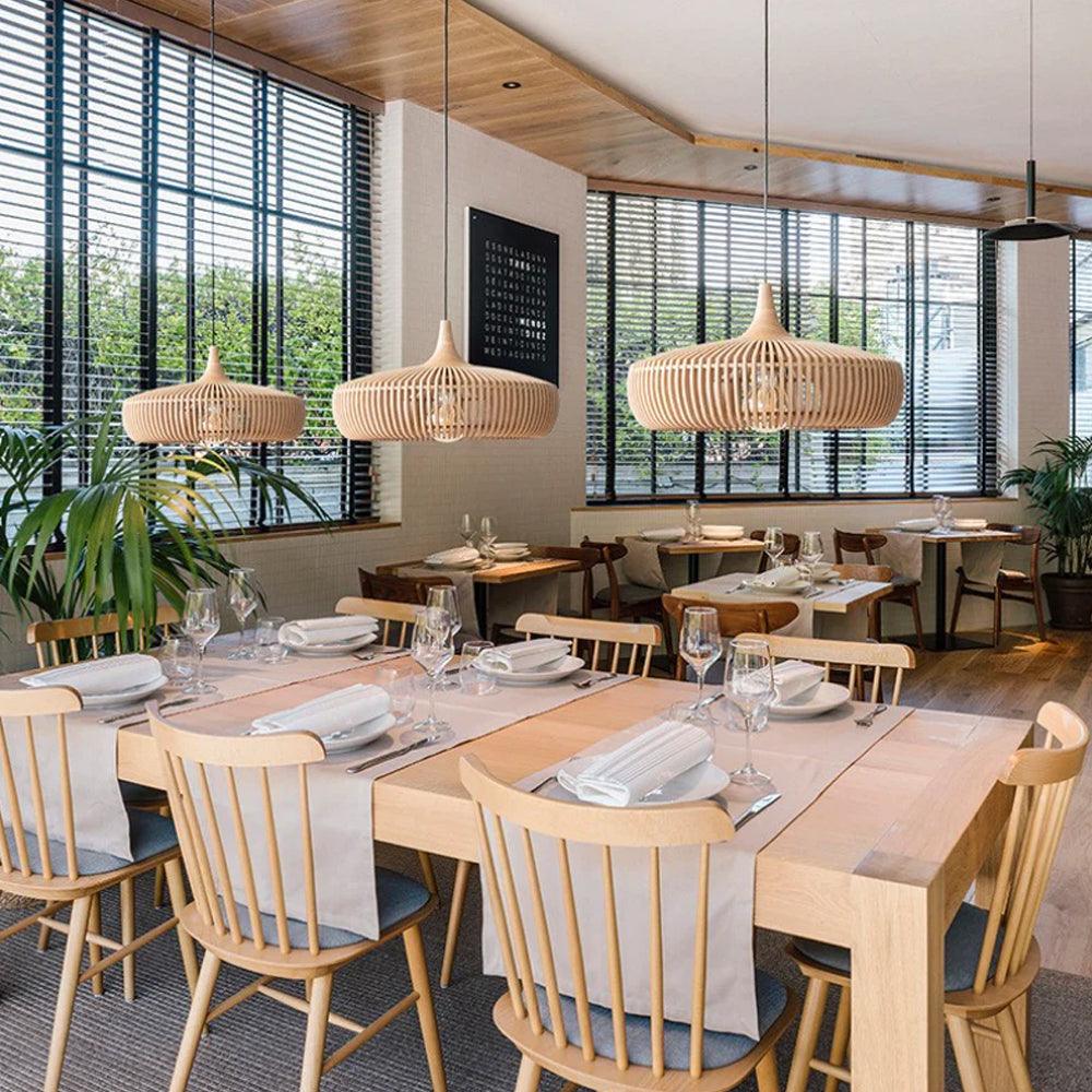 Vintage Wood Ceiling Pendant Light for Dining Room