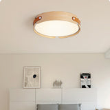 Retro Round Wooden Dimmable Ceiling Lamp