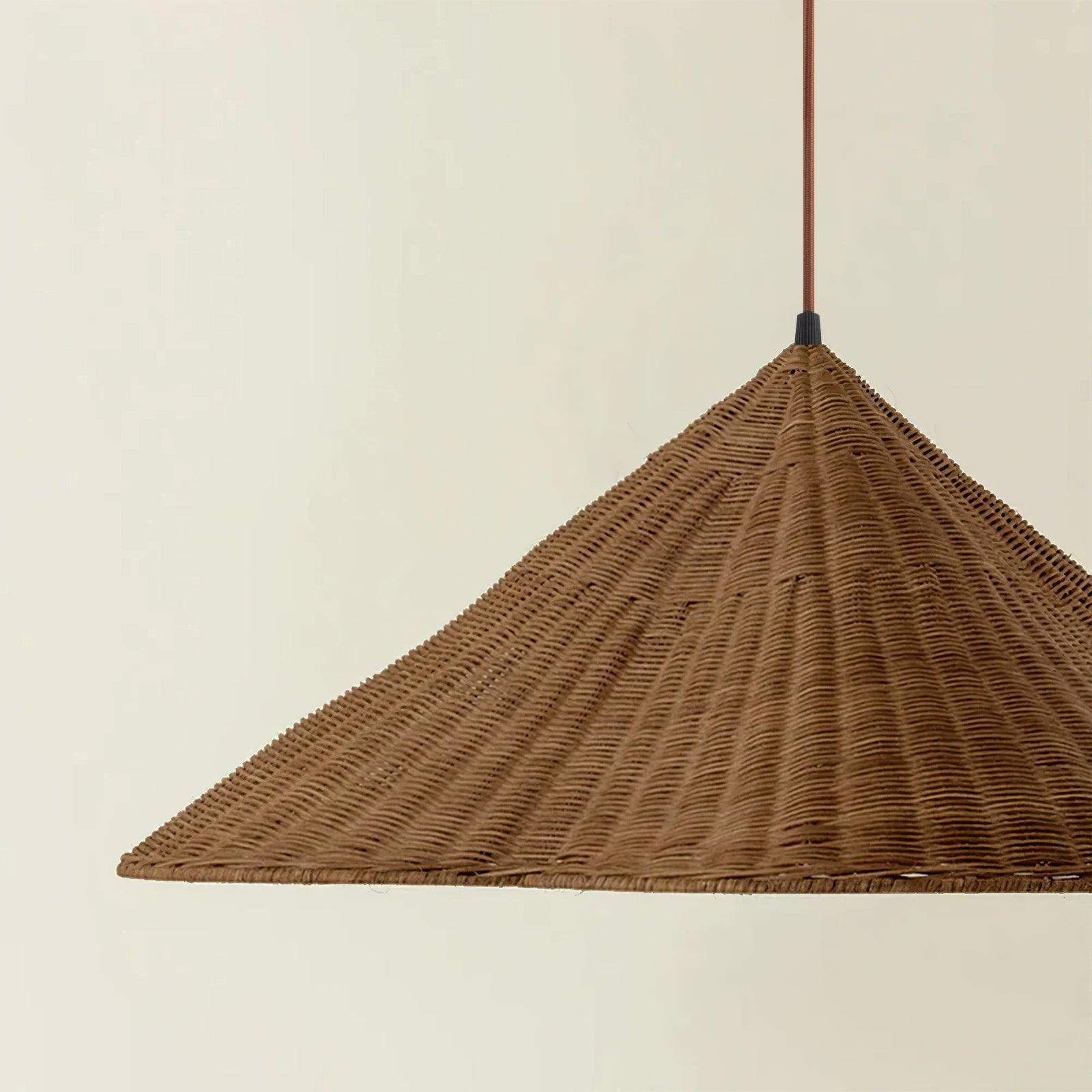Vintage Rattan Wabi Sabi Pendant Light