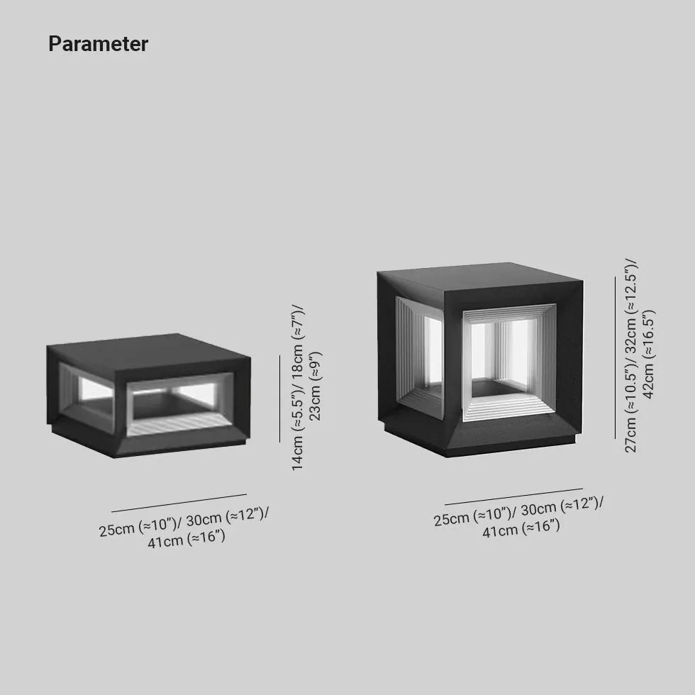 Square Modern Led Outdoor Pillar Lights