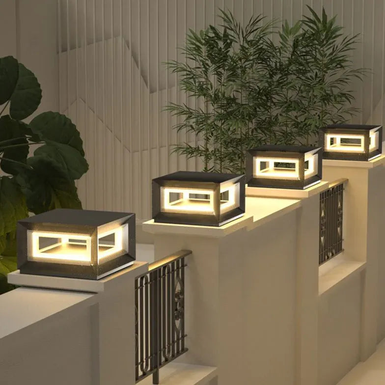 Square Modern Led Outdoor Pillar Lights