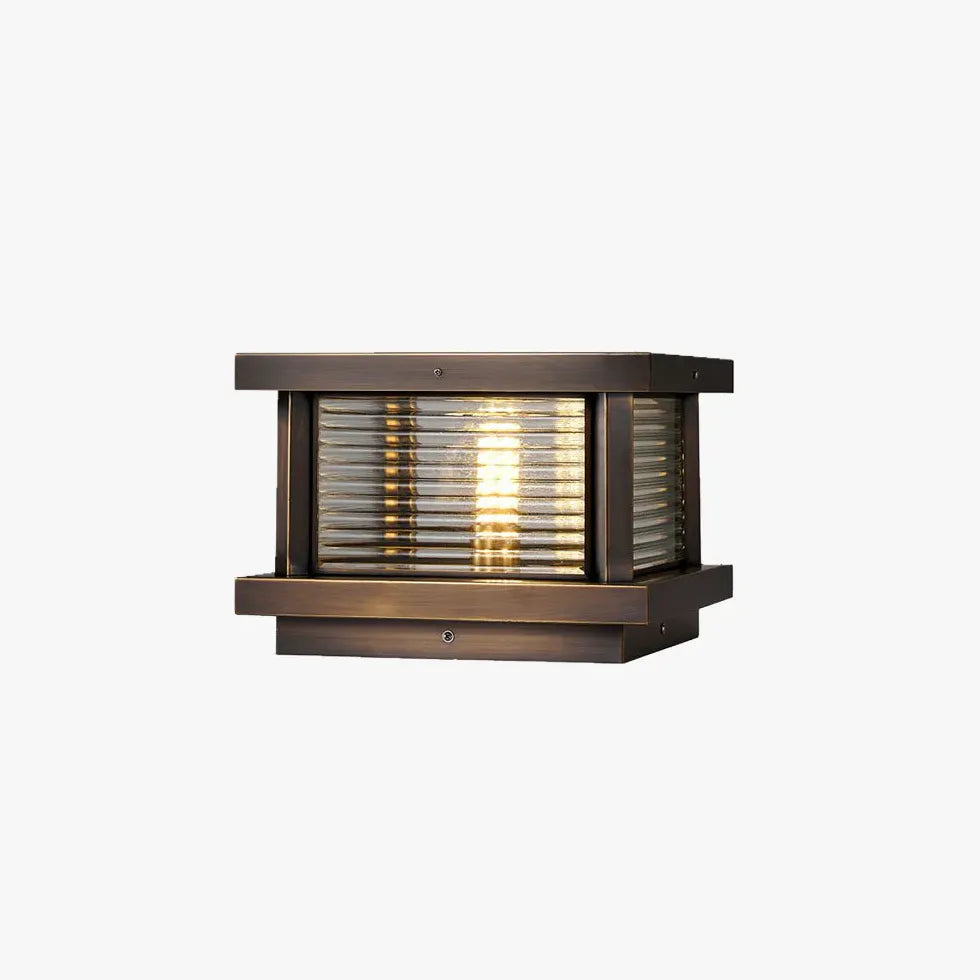 Ripple Glass Rectangular Solar Outdoor Pillar Lights