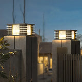 Square Black Solar Outdoor Pillar Lights