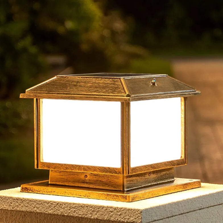 Classic Square Solar Outdoor Pillar Lights