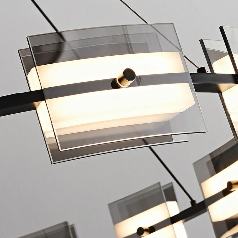 Luxury Multi-Rectangular Round Glass Pendant Lights