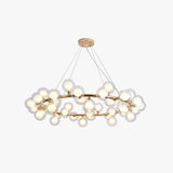 Ring Glass Ball Luxury Gold Chandelier
