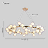 Ring Glass Ball Luxury Gold Chandelier