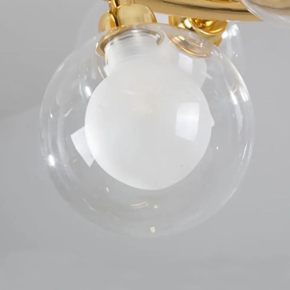 Ring Glass Ball Luxury Gold Chandelier