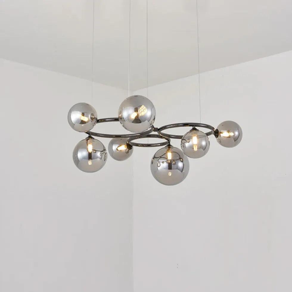 Modern Sphere Pendant Light with Grey Glass