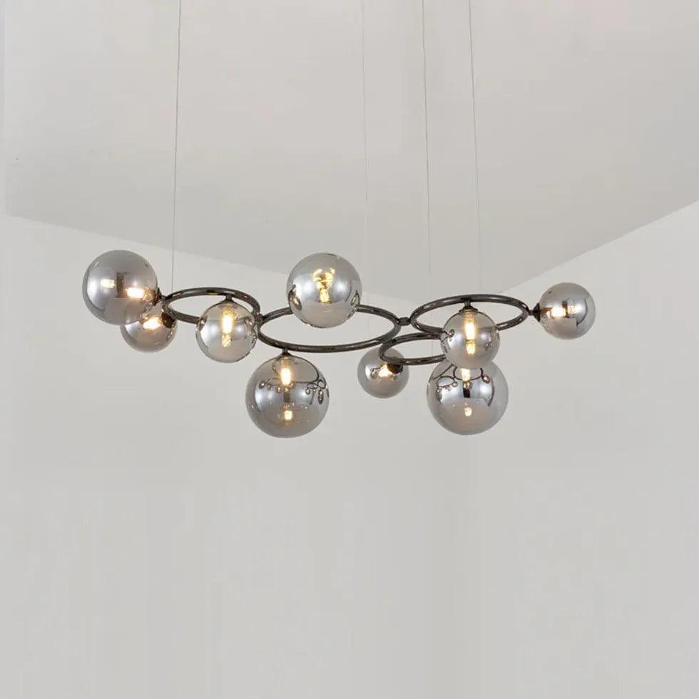 Modern Sphere Pendant Light with Grey Glass