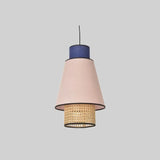 Multi-Layer Conical Colorful Rattan Pendant Light