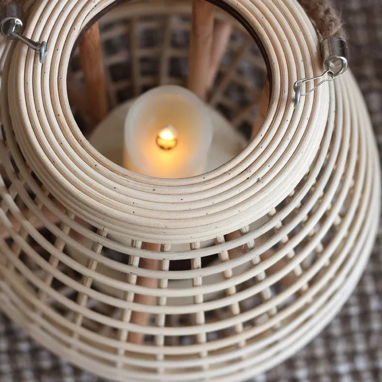 Handheld rattan candle holder outdoor floor lamp