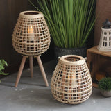 Handheld rattan candle holder outdoor floor lamp