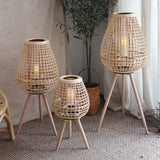 Handheld rattan candle holder outdoor floor lamp